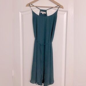 LOFT Teal Sleeveless Midi Dress